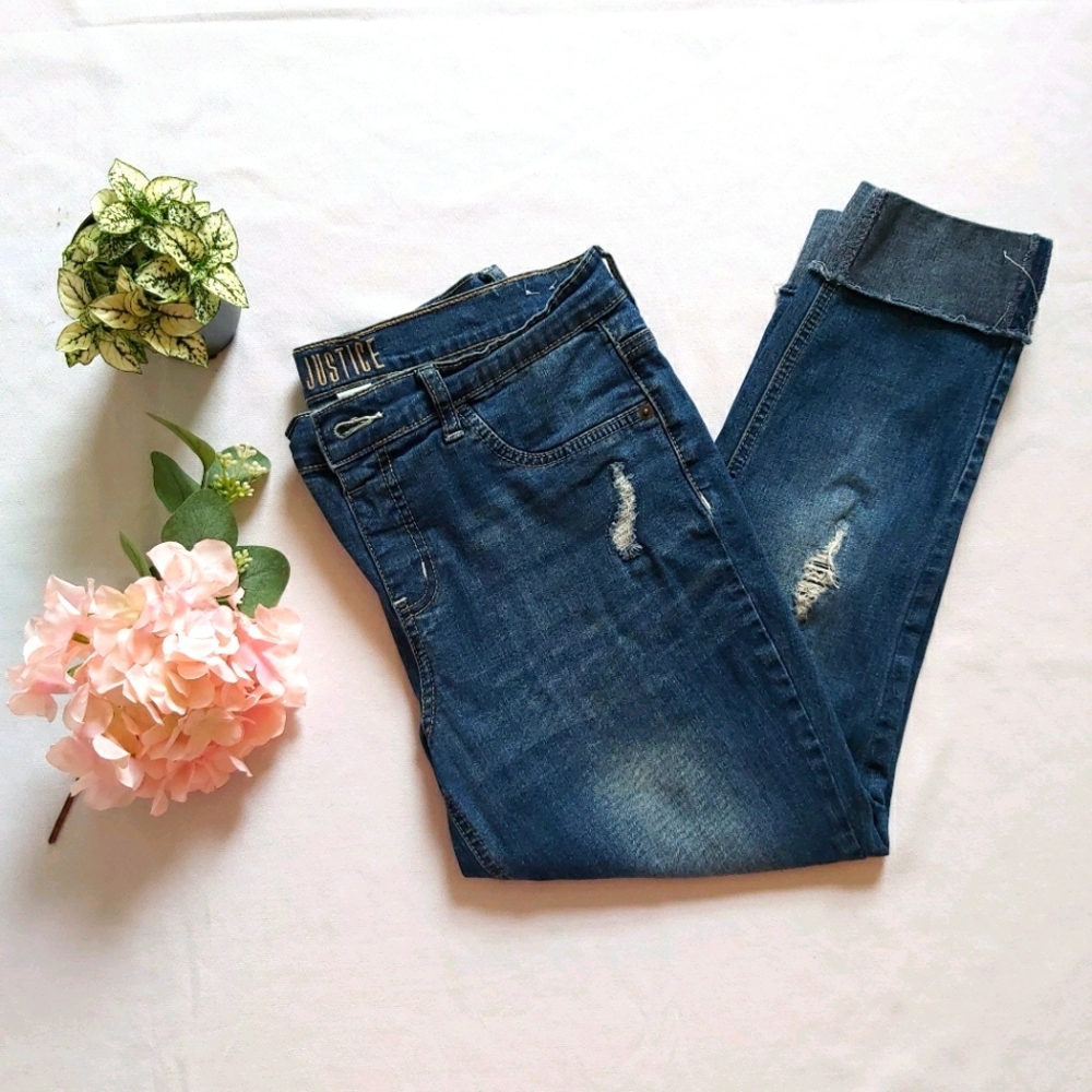 Justice Girl' Cuffed Crop Jeans